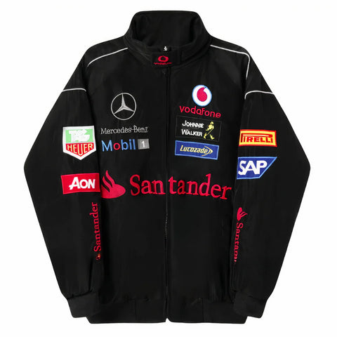 F1 VINTAGE MERCEDS BENZ JACKET BLACK