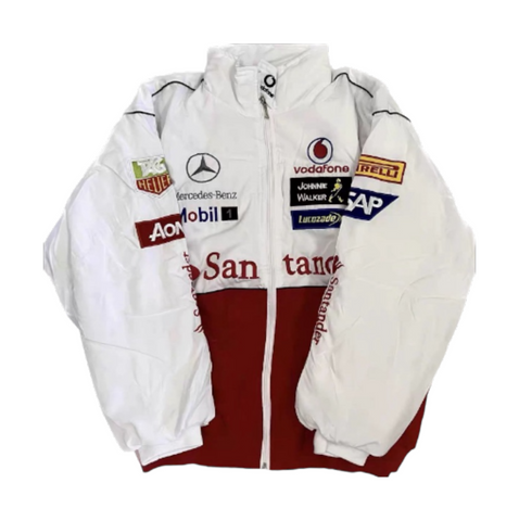 F1 VINTAGE MERCEDS BENZ JACKET RED WHITE 