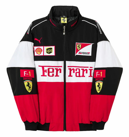 F1 VINTAGE FERRARl JACKET WHITE RED