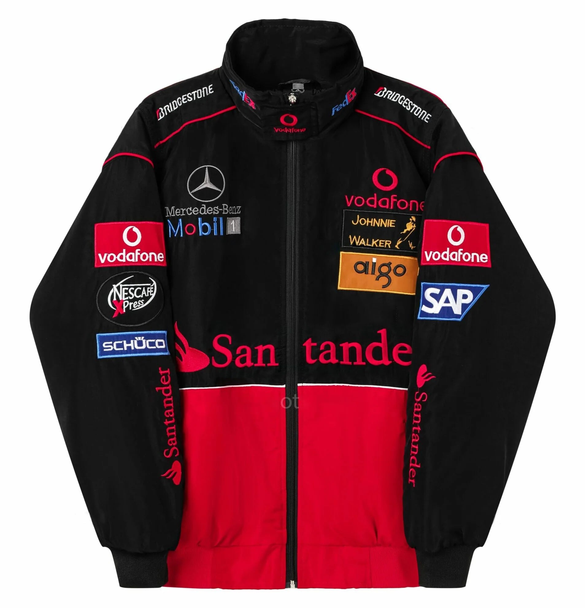 F1 VINTAGE MERCEDS BENZ JACKET RED BLACK