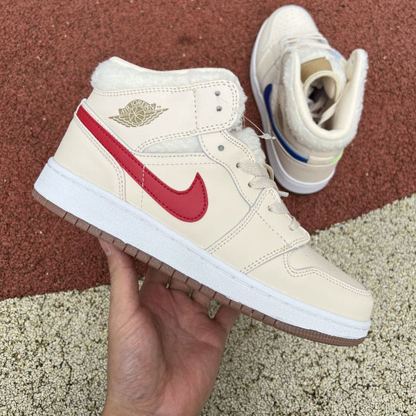 Jordan 1 Mid Utility Fleece Pearl White