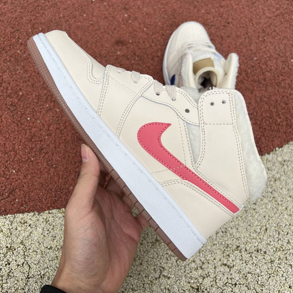 Jordan 1 Mid Utility Fleece Pearl White