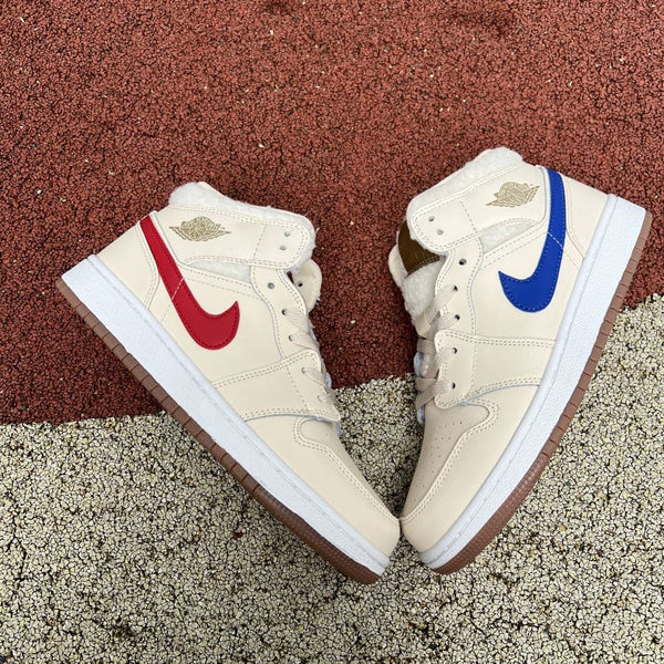 Jordan 1 Mid Utility Fleece Pearl White