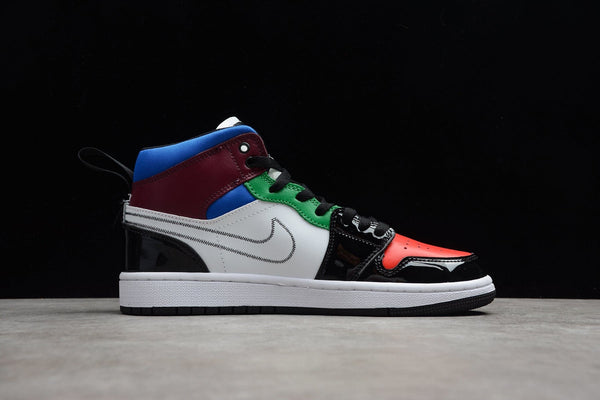 AJ1 MID SE BLACK WHITE MULTI-COLOR