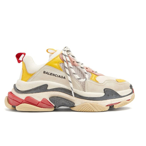 BALENCIAGA TRIPLE S CREAM YELLOW RED