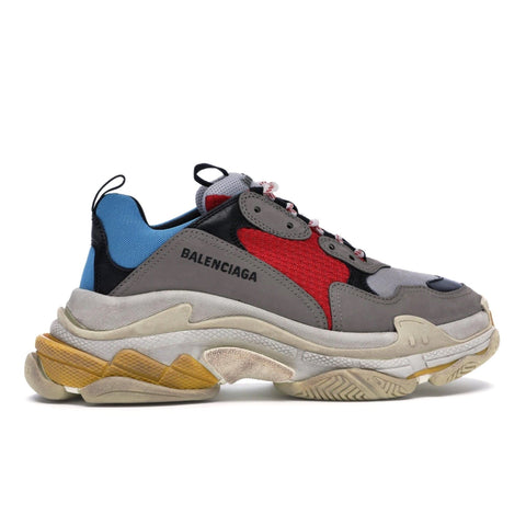 BALENCIAGA TRIPLE S GREY RED BLUE