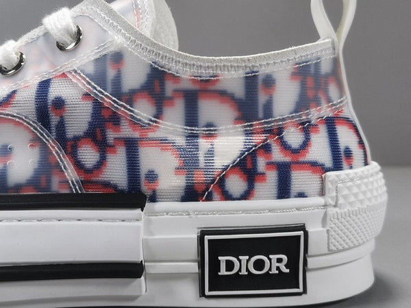 DIOR B23 LOW TOP RED BLUE OBLIQUE