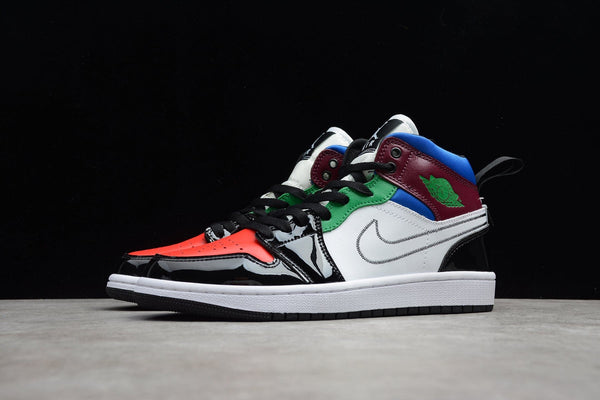 AJ1 MID SE BLACK WHITE MULTI-COLOR