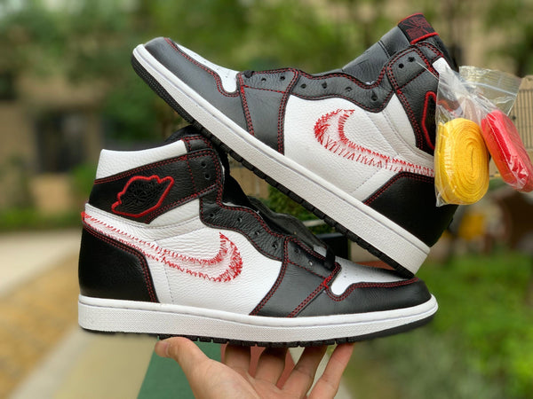 AJ1 RETRO HIGH DEFIANT WHITE BLACK GYM RED