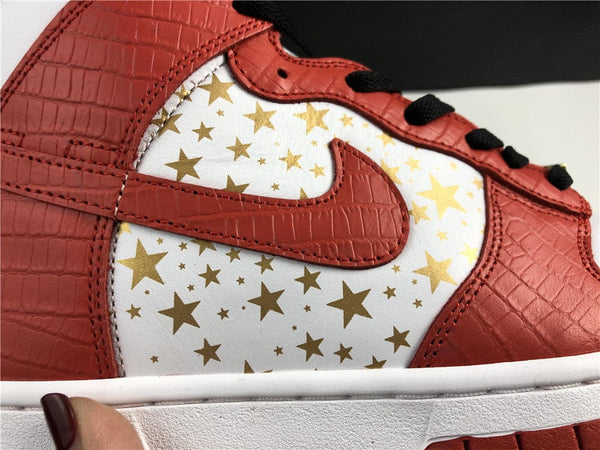 NIKE DUNK HIGH PRO SB SUPREME RED STARS