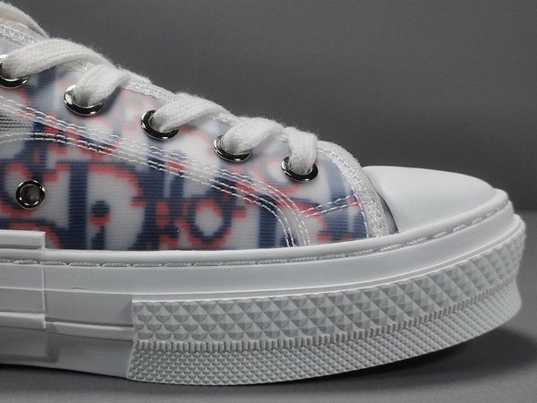 DIOR B23 LOW TOP RED BLUE OBLIQUE