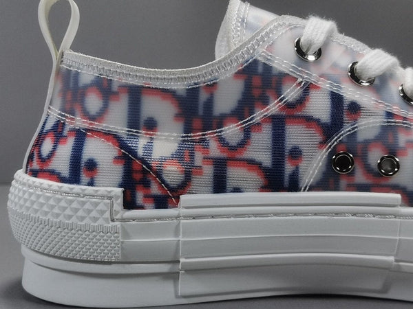 DIOR B23 LOW TOP RED BLUE OBLIQUE