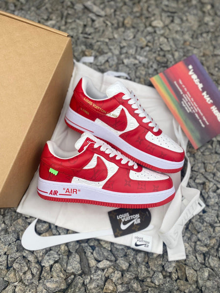 Lv x Nike Air Force 1 White Red