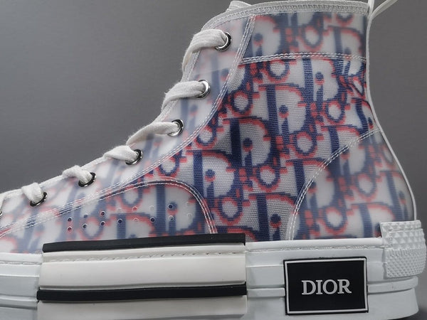 DIOR B23 HIGH TOP RED BLUE OBLIQUE