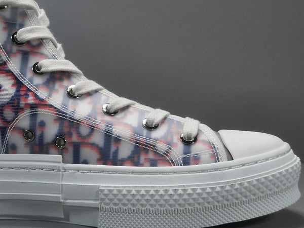 DIOR B23 HIGH TOP RED BLUE OBLIQUE