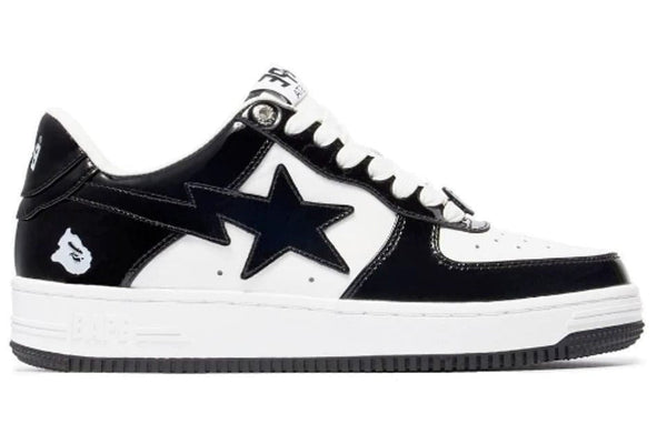 A Bathing Ape Bape Sta Patent Leather Black White