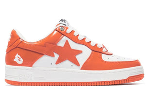 A Bathing Ape Bape Sta Patent Leather Orange White