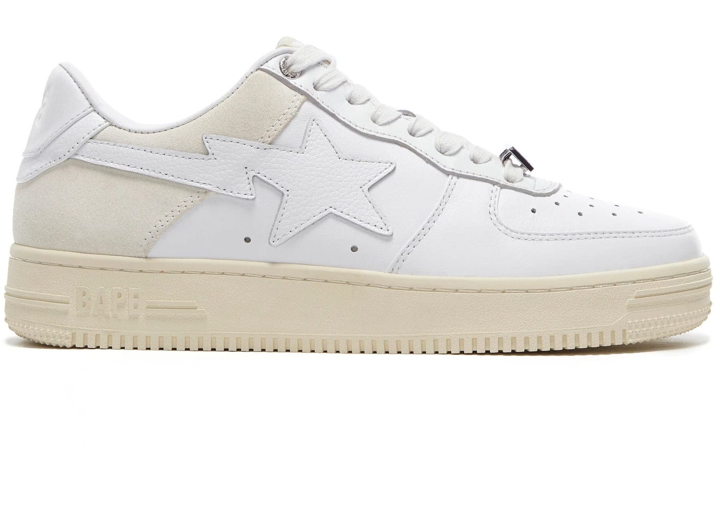 A Bathing Ape Bape Sta Low Suede Heel White