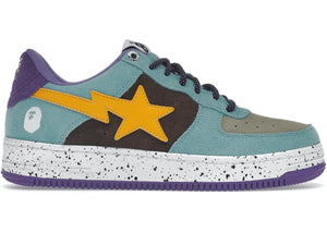 A Bathing Ape Bape Sta Teal Brown Yellow Suede