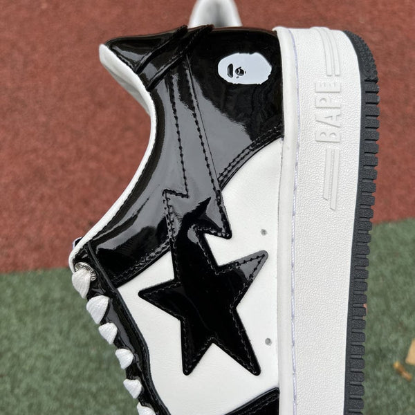 A Bathing Ape Bape Sta Patent Leather Black White