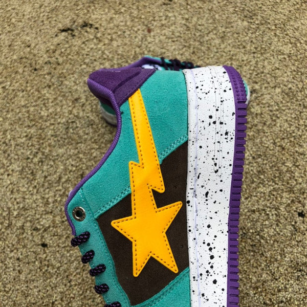 A Bathing Ape Bape Sta Teal Brown Yellow Suede