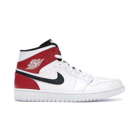 AJ1 MID SE WHITE BLACK GYM RED