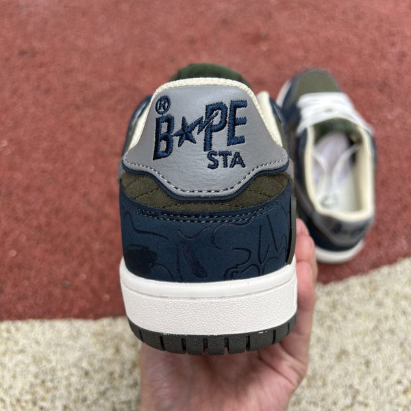 A Bathing Ape Bape SK8 Sta Army Green Dark Blue