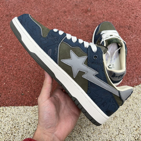 A Bathing Ape Bape SK8 Sta Army Green Dark Blue