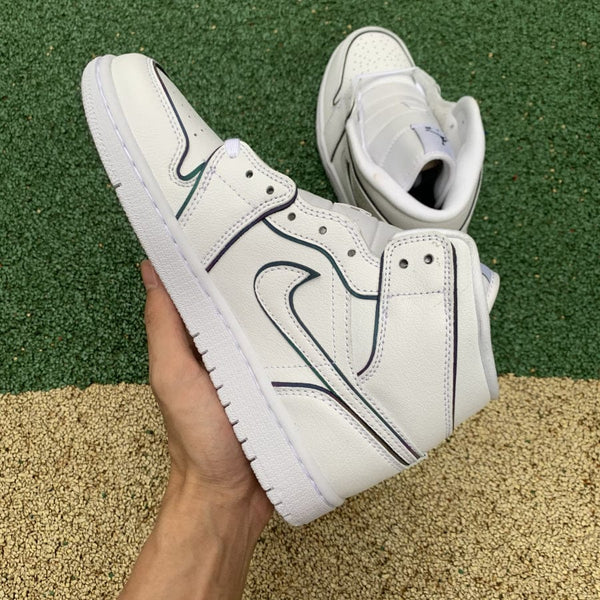 AJ1 MID IRIDESCENT REFLECTIVE WHITE