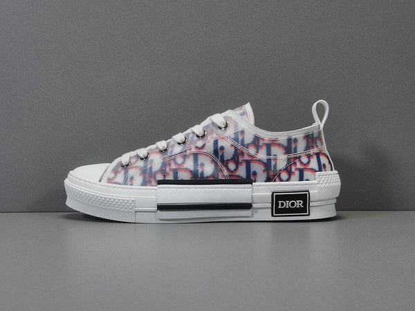 DIOR B23 LOW TOP RED BLUE OBLIQUE