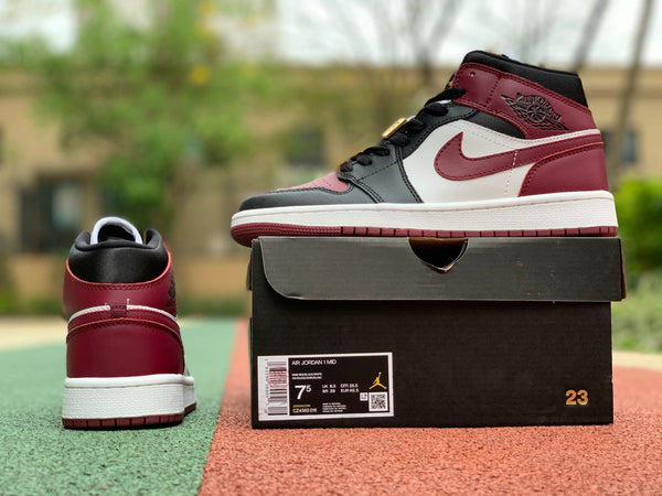 AJ1 MID SE BLACK DARK BEETROOT