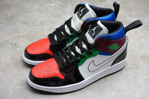 AJ1 MID SE BLACK WHITE MULTI-COLOR